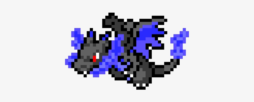 Mega Charizard X - Mega Charizard X Pixel Art, transparent png #4397687