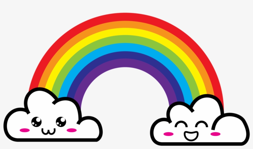 H-3174282373, Rainbow And Clouds, Dennis Pitts Desk - Cartoon Rainbow With Clouds, transparent png #4398725