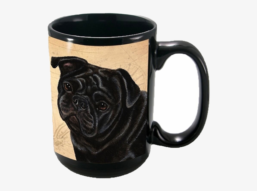 Pug Coffee Mug - Faithful Friends Pug Black Dog Breed Coffee Mug, transparent png #4399192
