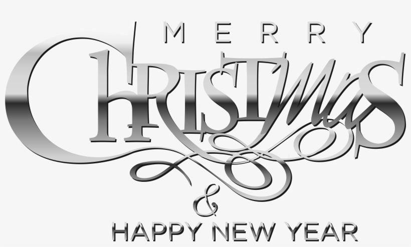 Merry Christmas And Happy New Year Black White With - Merry Christmas And Happy New Year Transparent Background, transparent png #440168