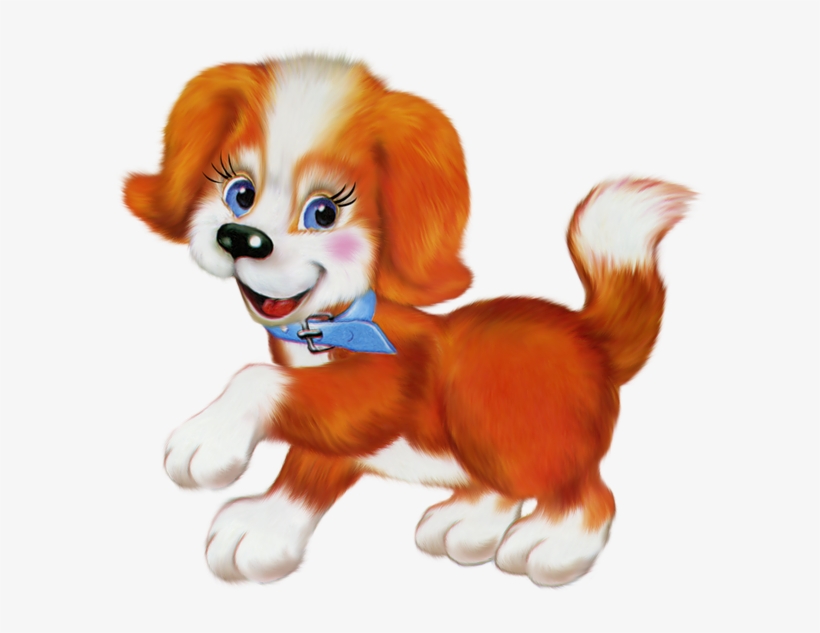 Orange Cute Puppy Cartoon Clipart - Собака Новый Год Пнг, transparent png #440850