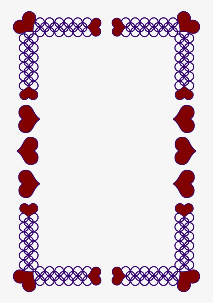Images Of Heart Flags Chain Border By - Hearts Border Designs Png, transparent png #441002
