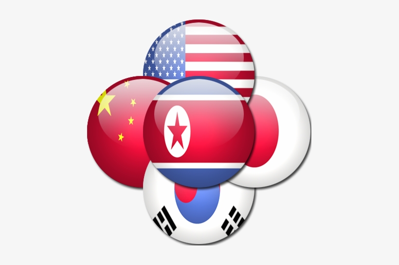 Nuke Clipart Flag North Korea - China Us North Korea South Korea, transparent png #441033