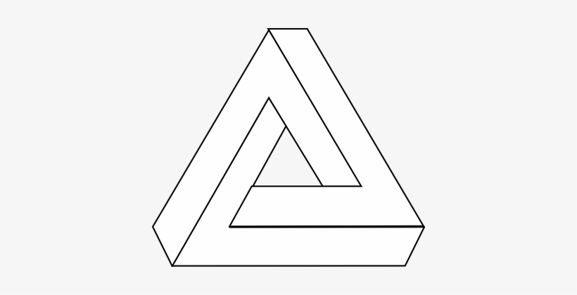 Optical Illusion Triangle Puzzle Shape Geo - Impossible Triangle, transparent png #441085