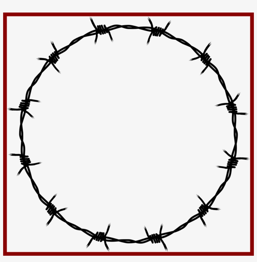 Fascinating Onlinelabels Clip Art Barbed Wire Frame - Barbed Wire Circle Png, transparent png #441209