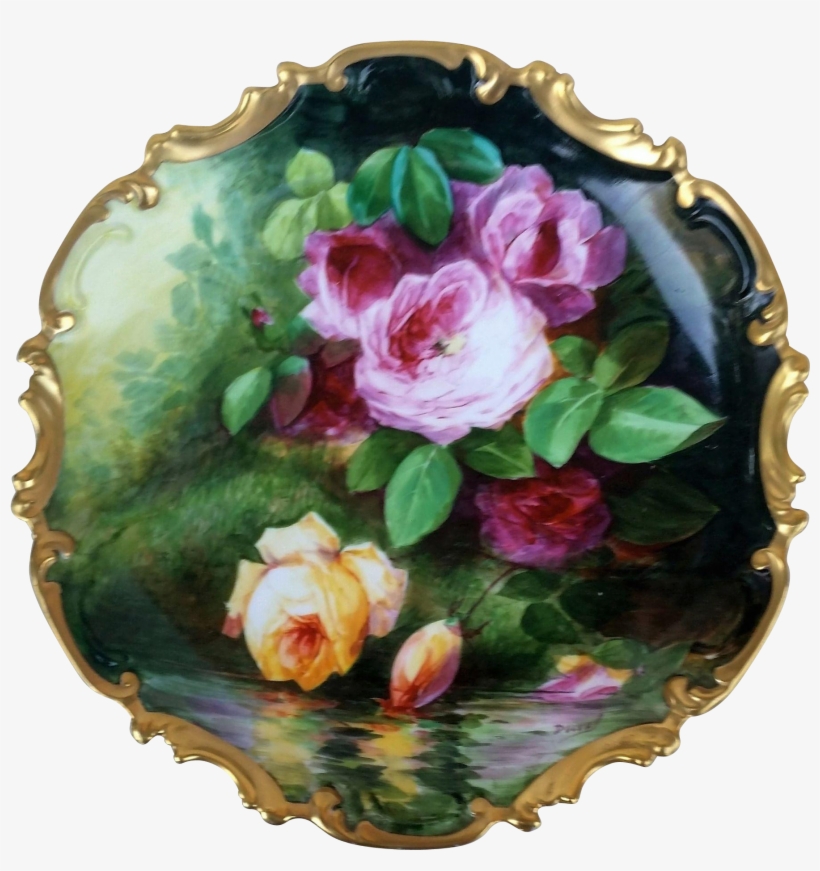 Wonderful Limoges France Hand Painted "pink & Yellow - Limoges, transparent png #441573