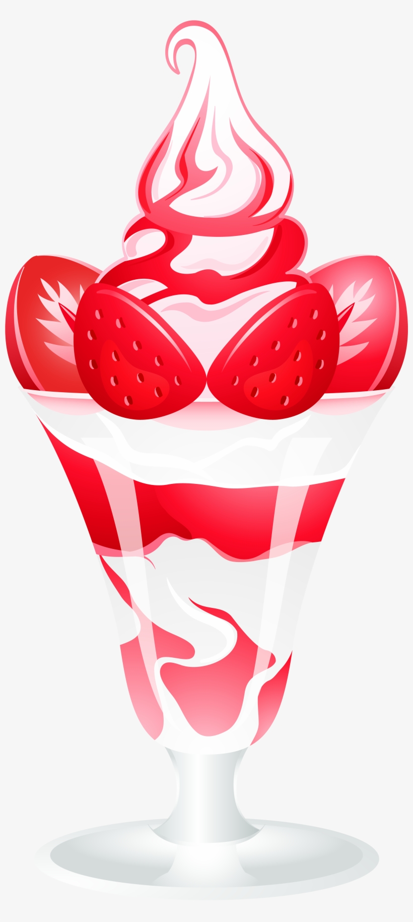 Sundae Clipart Banner - Strawberry Ice Cream Clipart, transparent png #441703