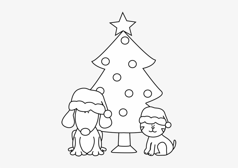 Christmas - Front Of Black And White Clip Art, transparent png #441858