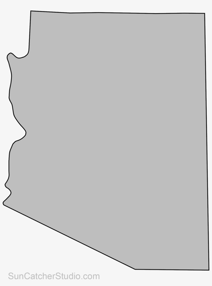 Clip Art Transparent Download State Outlines Maps Stencils - Arizona State Png Outline, transparent png #442345
