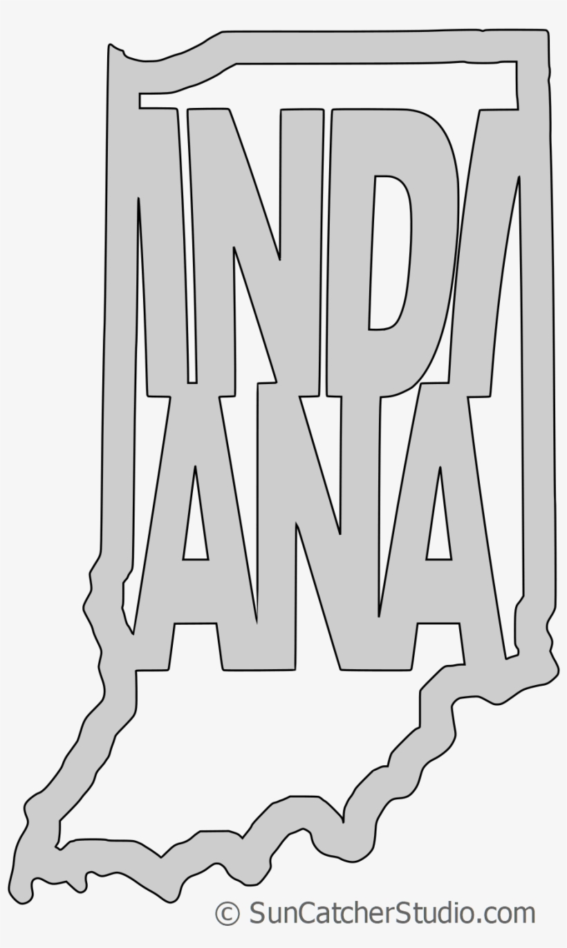 Indiana Map Shape Text, Outline Scalable Vector Graphic - Scalable Vector Graphics, transparent png #442369