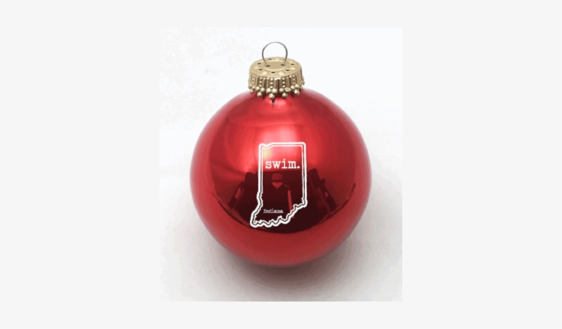 Indiana Swim State Outline Christmas Ornament - Christmas Ornament, transparent png #442697