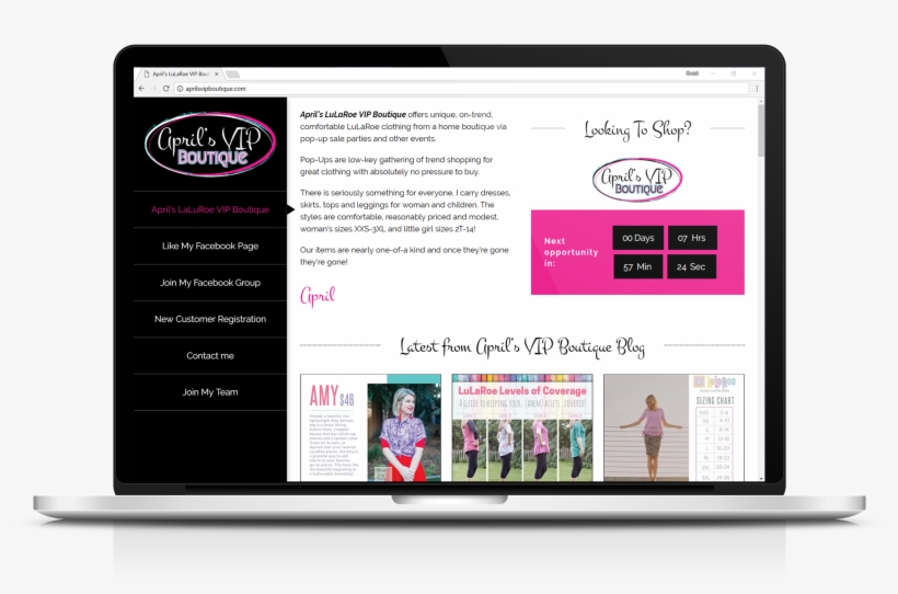 Website Design & Development For April's Vip Lularoe - Online Advertising, transparent png #442880