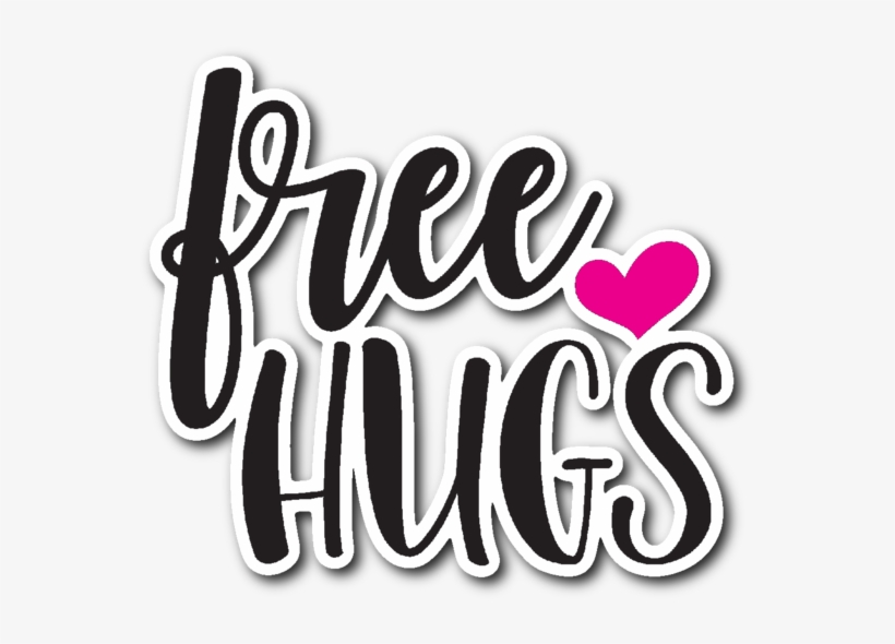 Free Hugs Vinyl Die Cut Sticker - Die Cutting, transparent png #443171