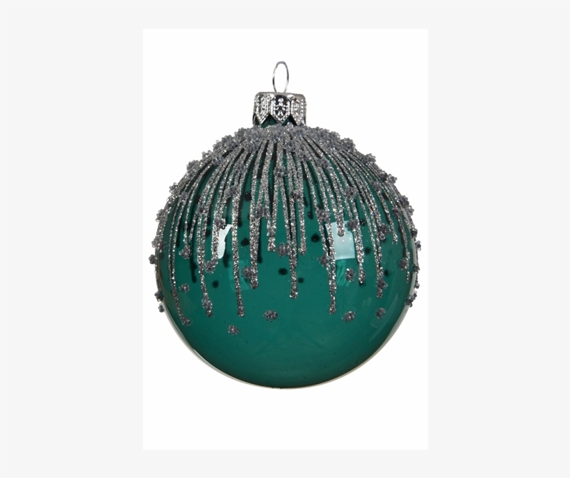 Emerald Green Ombre Glitter Effect Bauble - Christmas Ornament, transparent png #443488