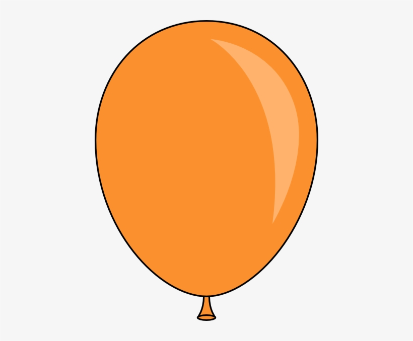 Balloon Orange - Single Balloon Clip Art, transparent png #444055