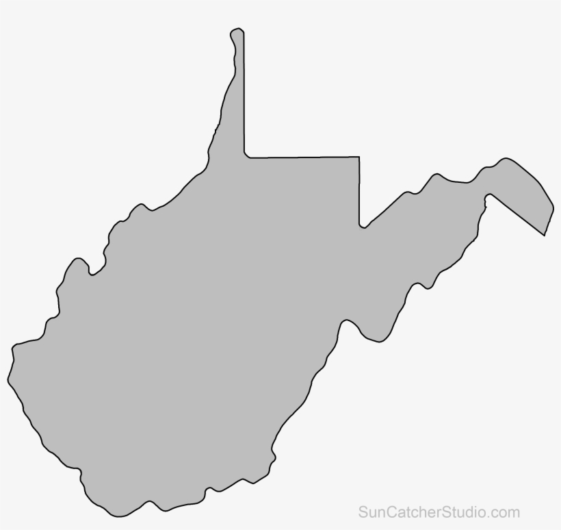 West Virginia State Scroll Saw Pattern Outline Clip - West Virginia Outline, transparent png #444331