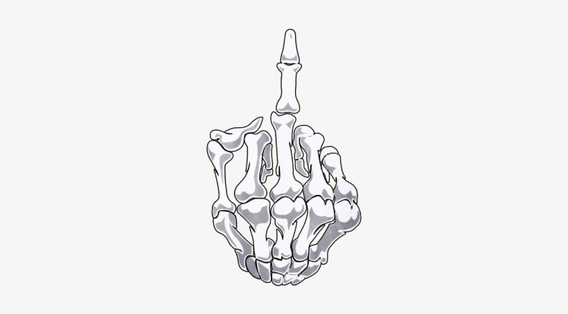 Skeleton Hand Tumblr - Skeleton Middle Finger Png, transparent png #444742