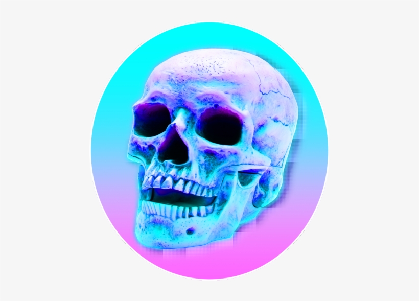 Vaporwave Skull Png, transparent png #444934