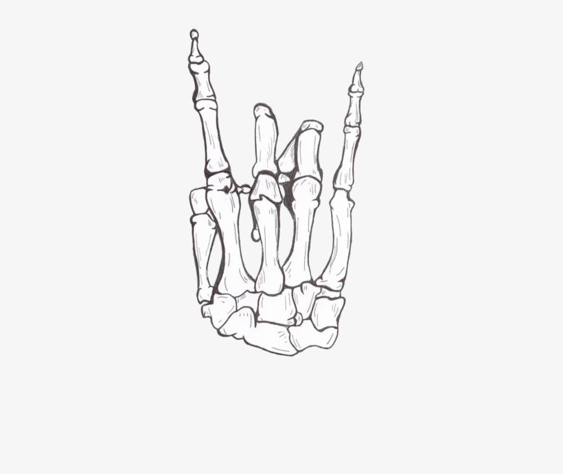Free Tattoo Design Gallery Skeleton Hands Forever Tumblr - Rock And Roll Skeleton Hand, transparent png #444994