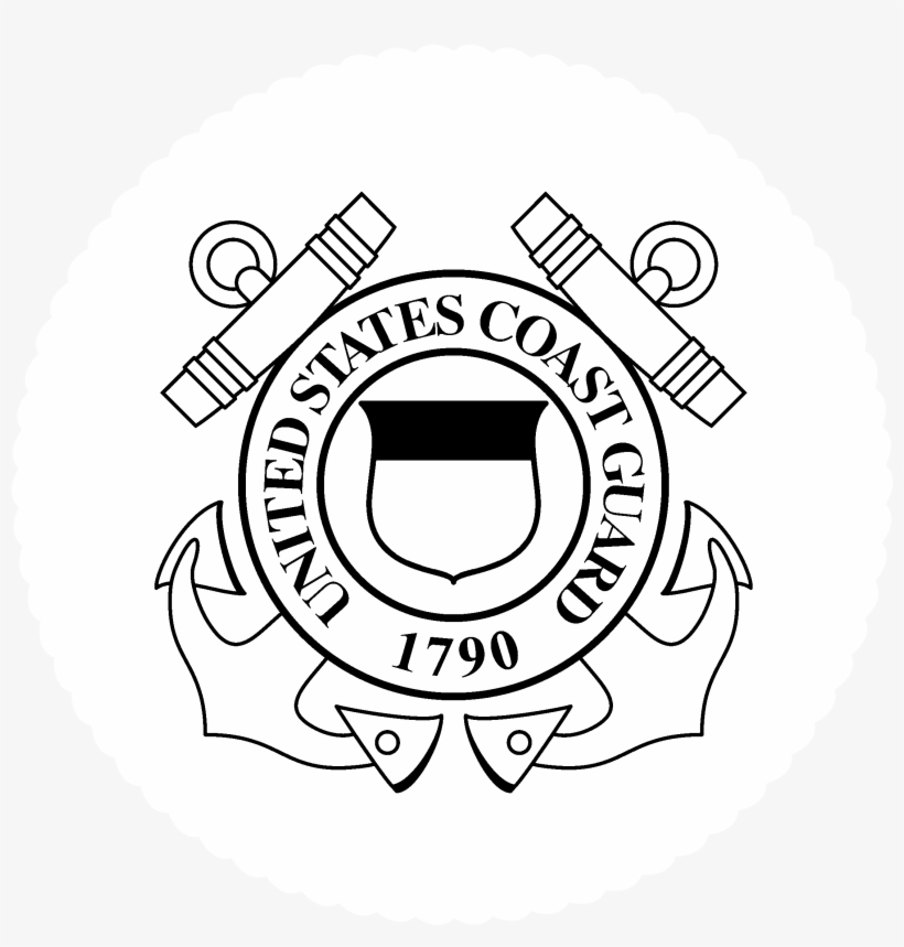 United States Coast Guard Logo Black And White - Coast Guard Emblem, transparent png #445435