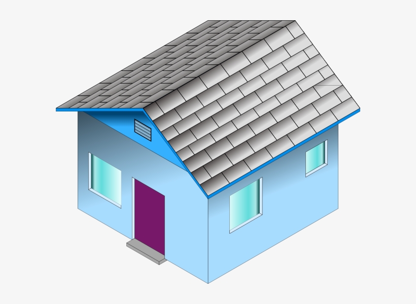 Small Blue House Clip Art At Clker - 3d House Clip Art, transparent png #446541