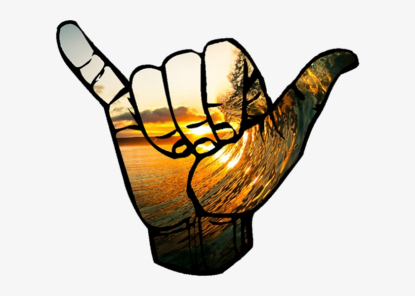 Follow Us - Yellow Hang Loose Sticker, transparent png #446967