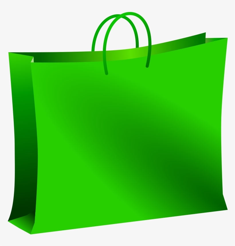 Download - Green Shopping Bag Png, transparent png #447554
