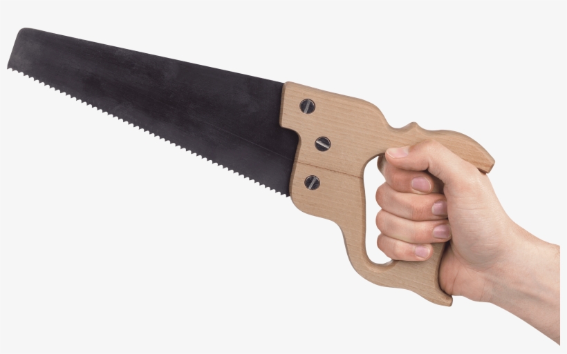 Hand Holding Saw - Saw In Hand, transparent png #447727