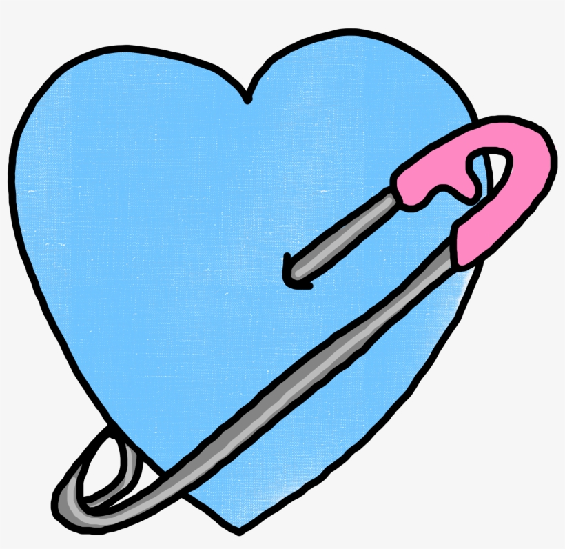 Heart Pinned Transparent Overlay By Mcjjang On Deviantart - Png Tumblr Transparent Blue, transparent png #447860