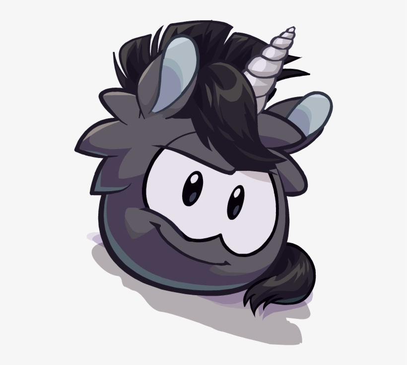 Unicorn Puffle Black - Puffle Dragon, transparent png #447980