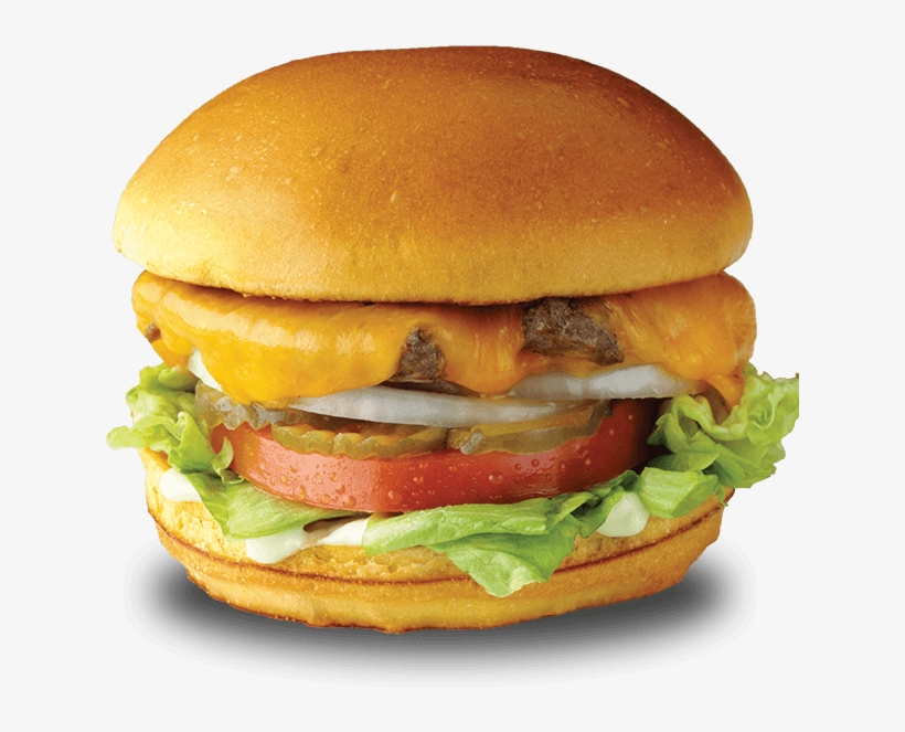James Cheeseburger - Burger With Lettuce Tomato And Onion, transparent png #448483