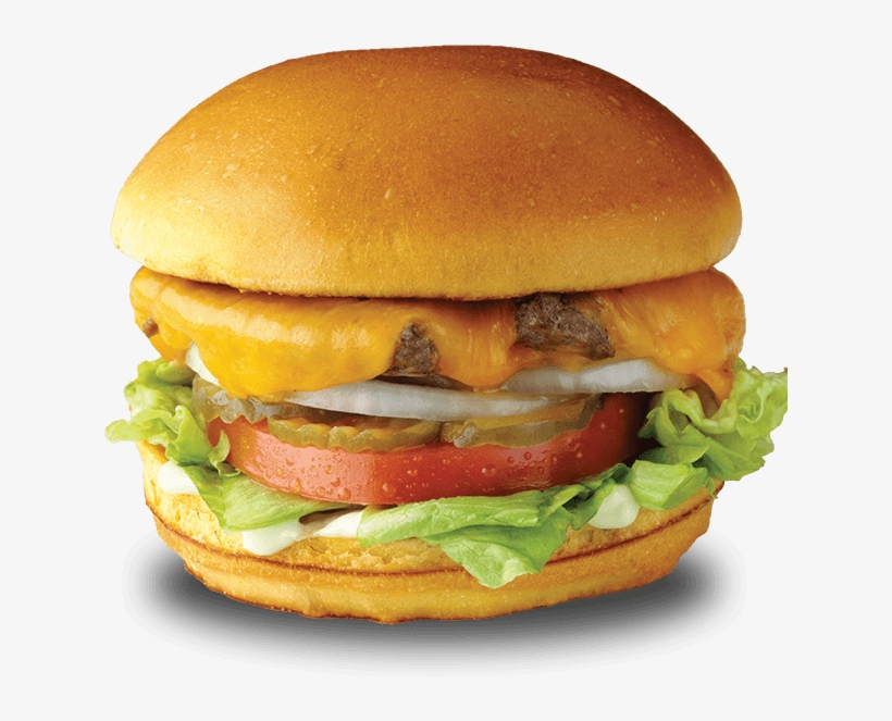 James Cheeseburger - Burger With Lettuce Tomato And Onion, transparent png #448483