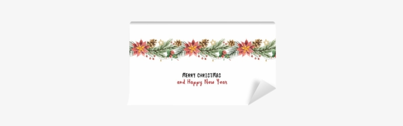 Watercolor Vector Christmas Banner With Fir Branches - Watercolor Painting, transparent png #449440