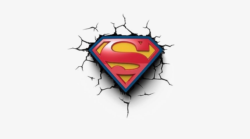 Superman Logo Png Image Background - 3d Deco Light Superman Logo, transparent png #449497