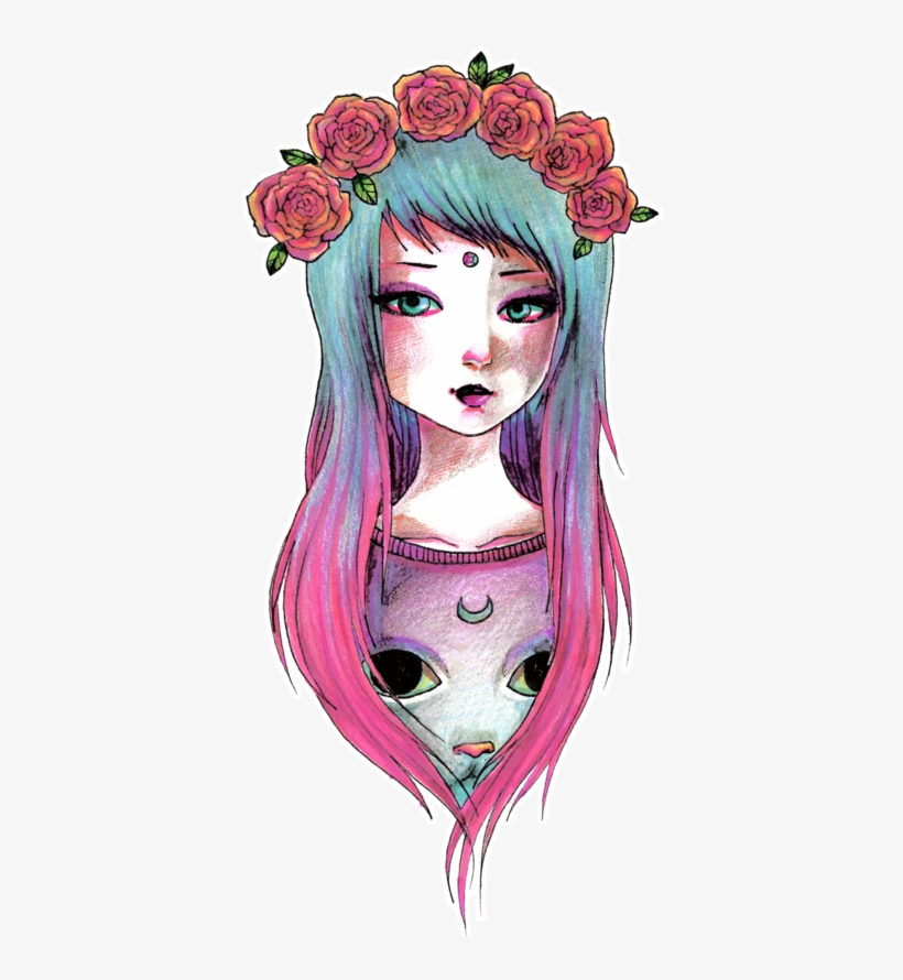 ❆life❅ - Photo - Pastel Drawing Of Girl, transparent png #449628