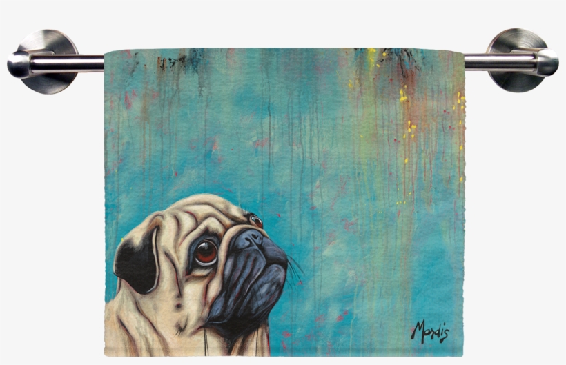 Pug Hand Towel - East Urban Home Pug Coaster, transparent png #449658