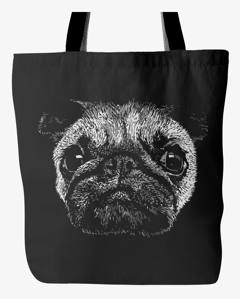 Pug Face Tote Bag - Tote Bag, transparent png #449703