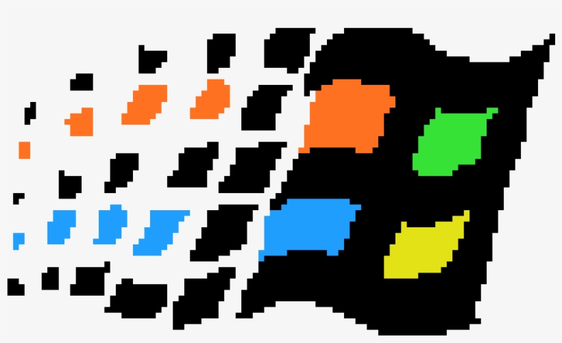 Old Windows Logo - Windows Logo Pixel Art, transparent png #4400096