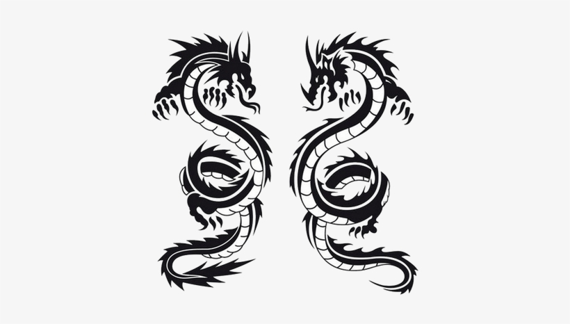 Black And White Dragon Tattoo, transparent png #4400275