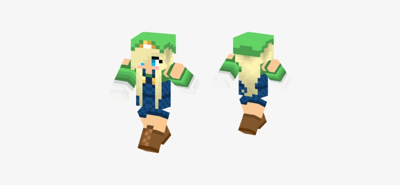 Luigi Girl Minecraft Skin, transparent png #4401987