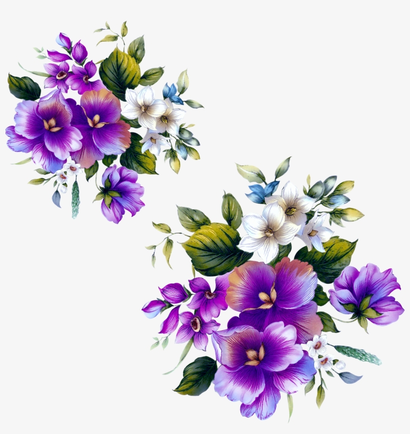 Floral Design Flower Purple - Png Flower Pattern Purple, transparent png #4402491