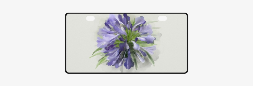 Purple Flowers License Plate - Throw Pillow, transparent png #4402621