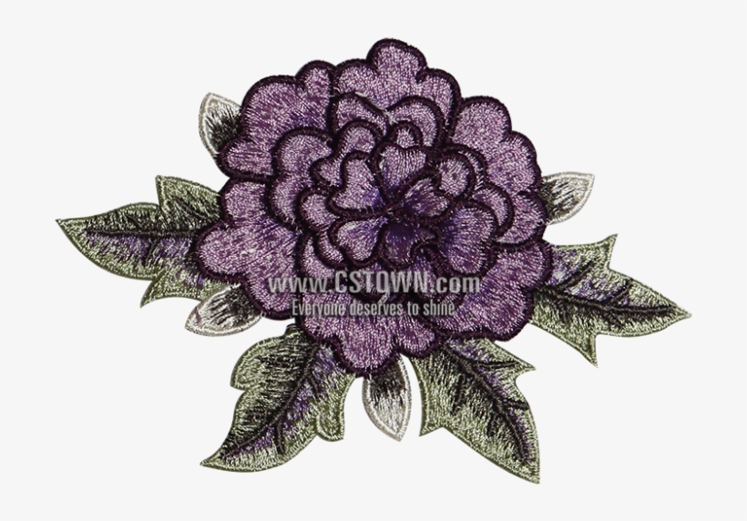 Small Purple Flower Embroider Patch For Simple Fashion - Dahlia, transparent png #4402792