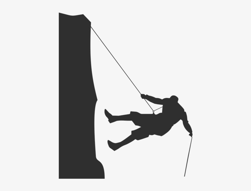 Silhouette At Getdrawings Com - Cliff Hanger With Cliff On Left Wall Decal Home Decor, transparent png #4403172
