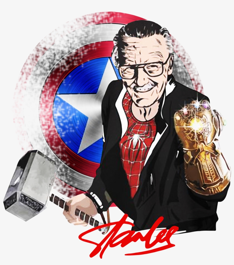 Stan Lee In Spider Man Thanos Infinity Gauntlet Shirt, - Stan Lee, transparent png #4404482