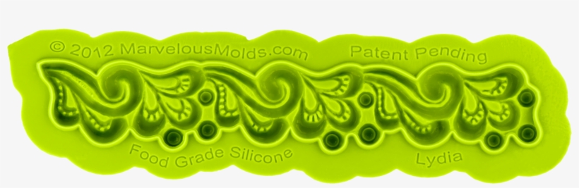 Lydia Enhanced Lace Border Mold Made From Silicone - Marvelous Molds Lydia Lace Mold, transparent png #4405176