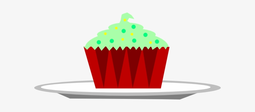 Small - Cupcake On A Plate Clipart, transparent png #4405196