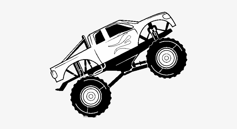 Bigfoot Car Coloring Page - Drawing Of Monster Truck, transparent png #4405316