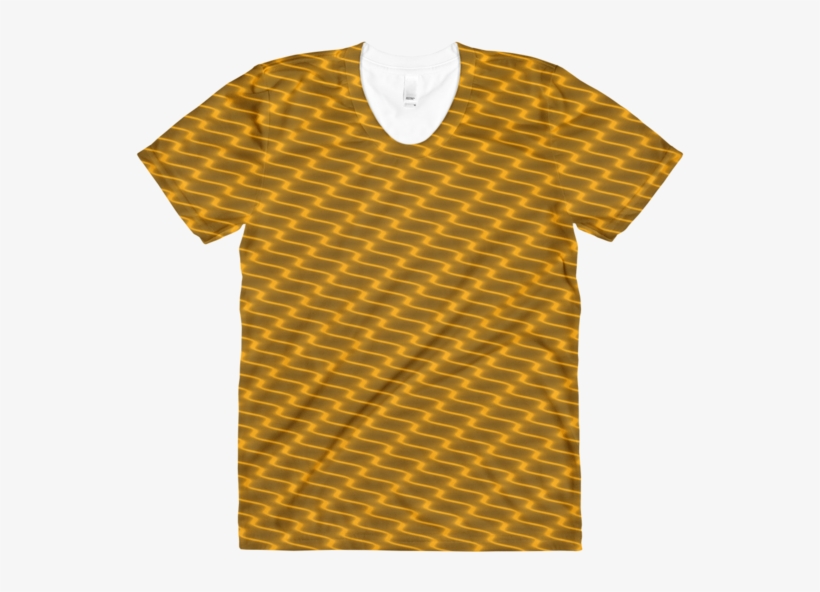 Neon Wavy Lines Gold Women's Crew Neck T-shirt - T-shirt, transparent png #4406161