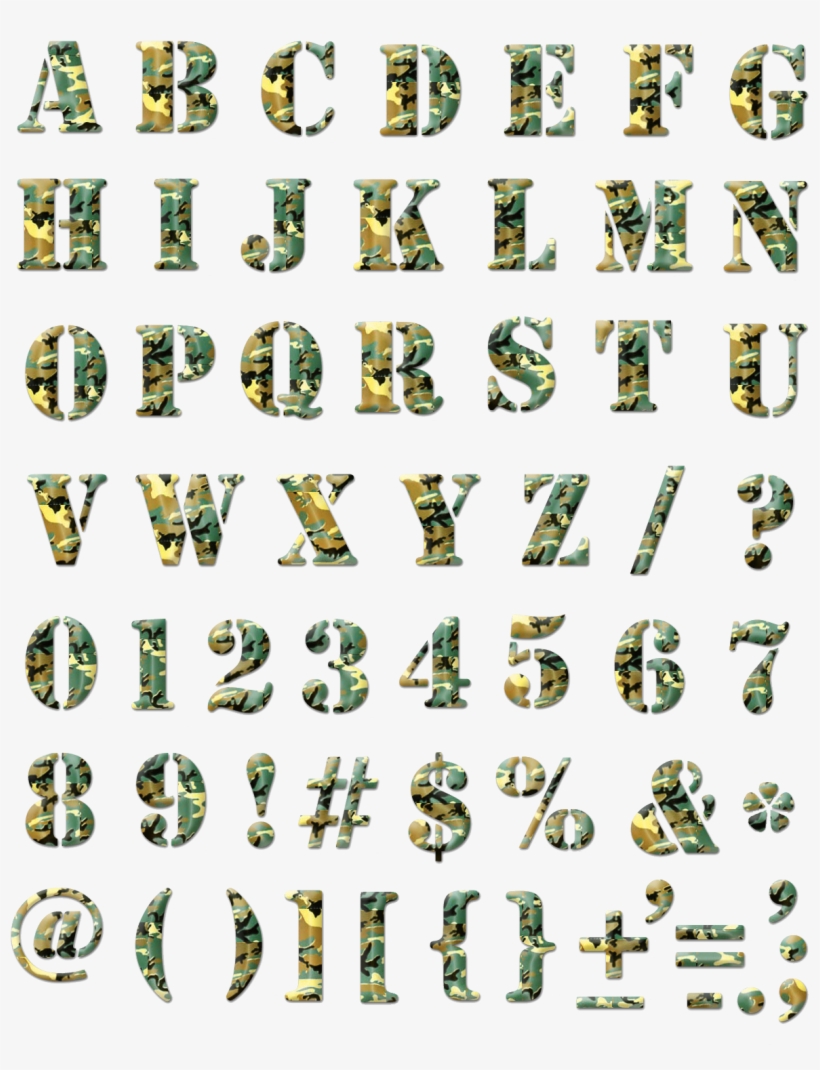 Printable Camo Letters - Free Transparent PNG Download - PNGkey